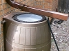 Installed Zip HInge over Rain Barrel